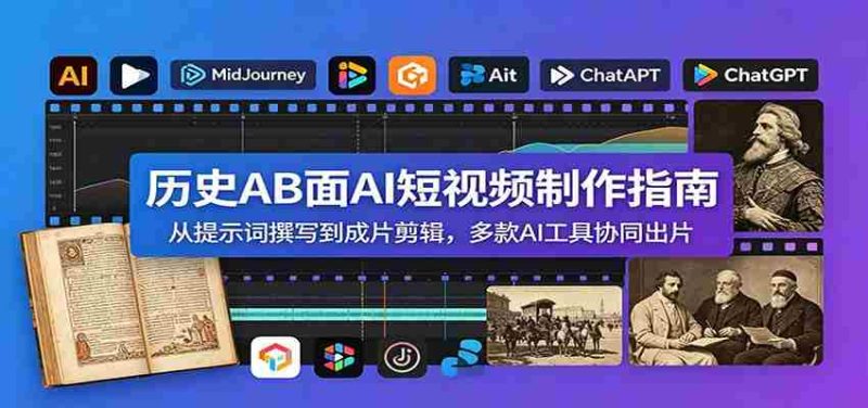 历史AB面AI短视频制作指南:从提示词撰写到成片剪辑,多款AI工具协同出片-湘创网