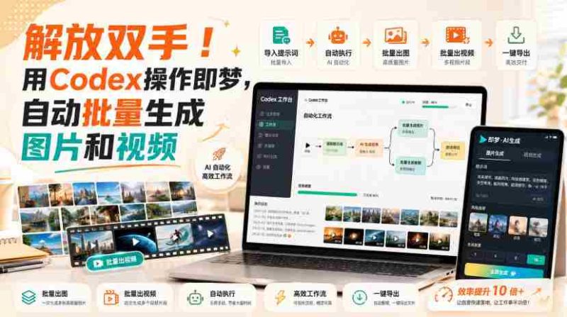 解放双手!用Codex操作即梦,自动批量生成图片和视频-湘创网