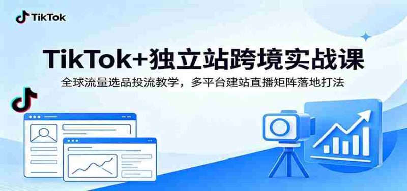 TikTok+独立站跨境实战课:全球流量选品投流教学,多平台建站直播矩阵落地打法-湘创网