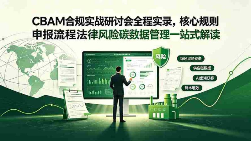 （19235期）CBAM合规实战研讨会全程实录，核心规则申报流程法律风险碳数据管理一站式解读-湘创网