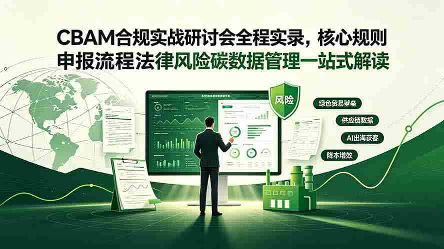 （19235期）CBAM合规实战研讨会全程实录，核心规则申报流程法律风险碳数据管理一站式解读-湘创网