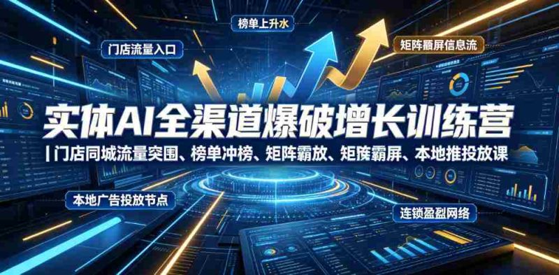 实体AI全渠道爆破增长训练营|门店同城流量突围、榜单冲榜、矩阵霸屏、本地推投放、连锁复制全域盈利实战课-湘创网