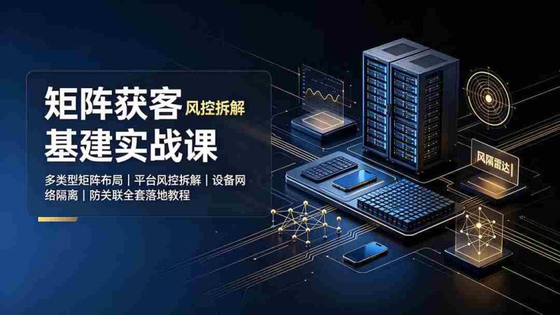 (19319期)矩阵获客基建实战课:多类型矩阵布局|平台风控拆解|设备网络隔离|防关联全套落地教程-湘创网