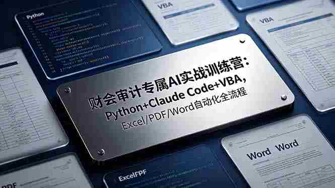 (19268期)财会审计专属 AI实战训练营-更新:Python+Claude Code+VBA,Excel/PDF/Word自动化全流程-湘创网