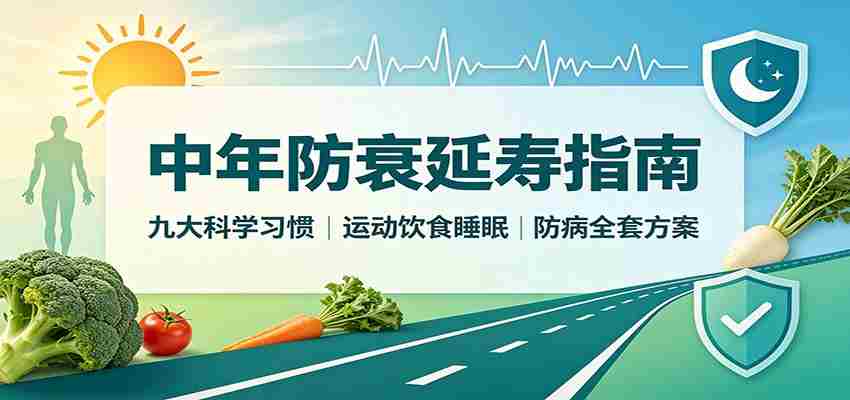 中年防衰延寿指南：九大科学习惯，运动饮食睡眠防病全套方案-湘创网