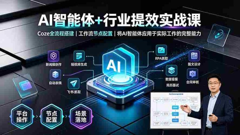 (19281期)AI智能体+行业提效实战课·Coze全流程搭建|工作流节点配置|将AI智能体应用于实际工作的完整能力-湘创网