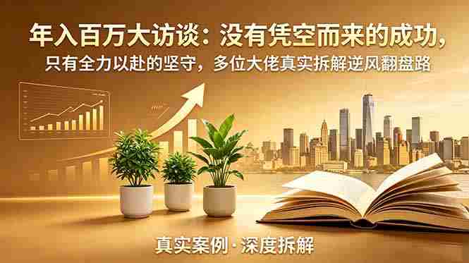 (18891期)年入百万大访谈-更新:没有凭空而来的成功,只有全力以赴的坚守,多位大佬真实拆解逆风翻盘路-湘创网