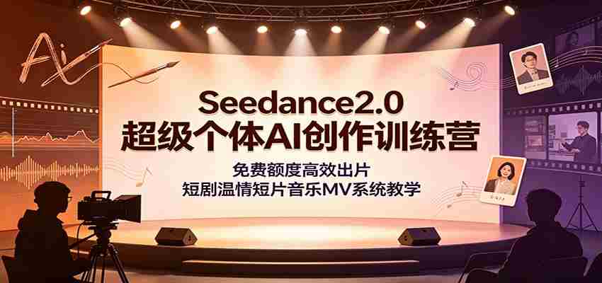 Seedance2.0超级个体AI创作训练营：免费额度高效出片，短剧温情短片音乐MV系统教学-湘创网
