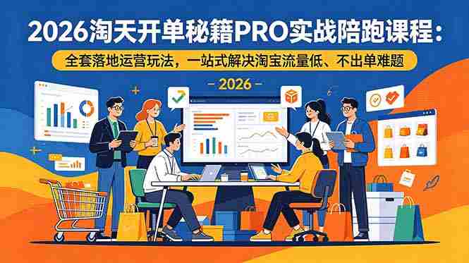 (19351期)2026淘天开单秘籍PRO实战陪跑课程-更新:全套落地运营玩法,一站式解决淘宝流量低、不出单难题-湘创网