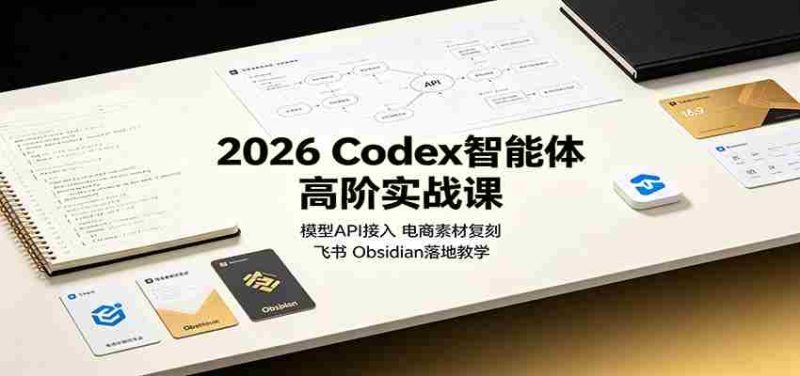 2026 Codex智能体高阶实战课:模型API接入,电商素材复刻,飞书Obsidian落地教学-湘创网