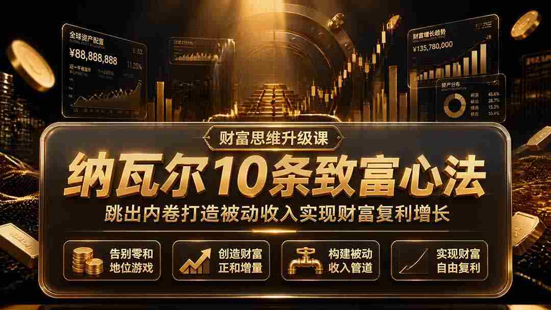 （19628期）付费文章：纳瓦尔10条致富心法，跳出内卷打造被动收入实现财富复利增长-湘创网