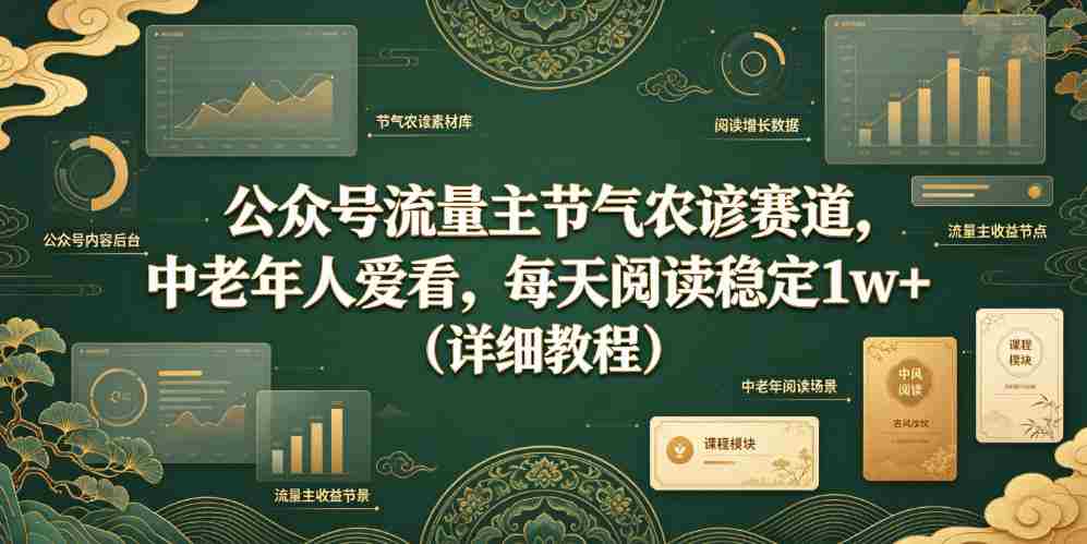 公众号流量主节气农谚赛道，中老年人爱看，每天阅读稳定1w+（详细教程）-湘创网