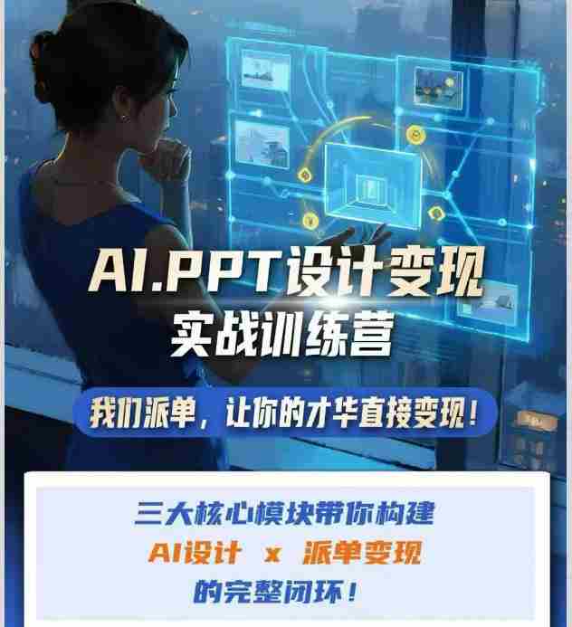 AI+PPT设计变现实战训练营，我们派单，让你的才华直接变现，三大核心模块带你构建Al设计x派单变现的完整闭环-湘创网