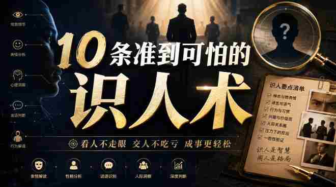 付费文章：10条准到可怕的识人术-湘创网