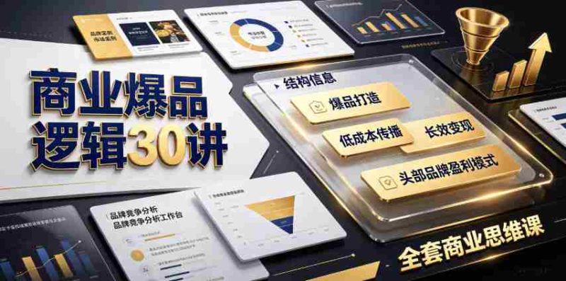 商业爆品逻辑30讲｜拆解各行各业头部品牌盈利模式，吃透爆品打造、低成本传播、长效变现全套商业思维课-湘创网