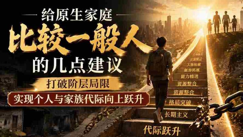 （19708期）付费文章：给原生家庭比较一般人的几点建议，打破阶层局限，实现个人与家族代际向上跃升-湘创网