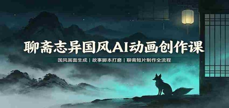 聊斋志异国风AI动画创作课:国风画面生成,故事脚本打磨,聊斋短片制作全流程-湘创网