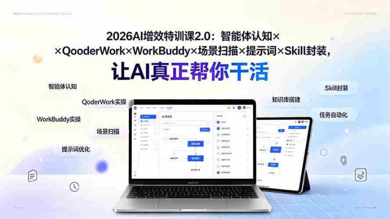 (19368期)2026AI增效特训课2.0:智能体认知×QoderWork×WorkBuddy×场景扫描×提示词×Skill封装,让AI真正帮你干活-湘创网