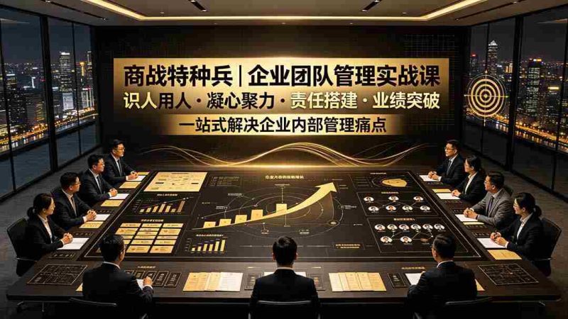 (19534期)商战特种兵|企业团队管理实战课:识人用人|凝心聚力|责任搭建|业绩突破,一站式解决企业内部管理痛点-湘创网