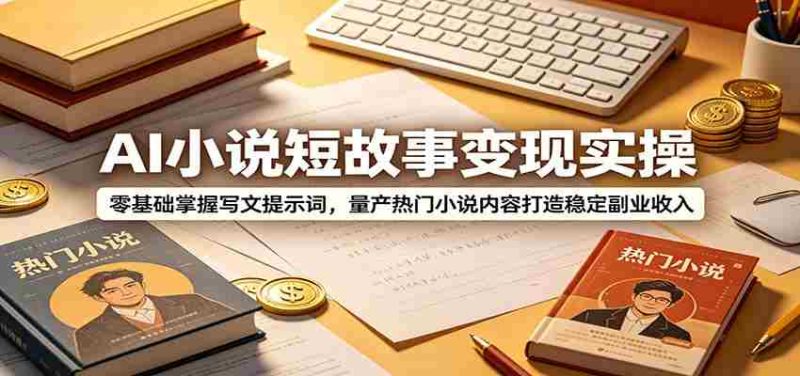 AI小说短故事变现实操:零基础掌握写文提示词,量产热门小说内容打造稳定副业收入-湘创网