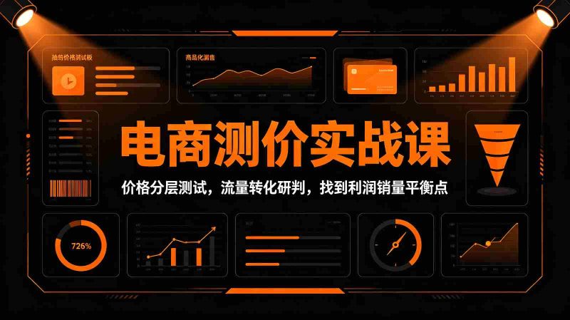 电商测价实战课：价格分层测试，流量转化研判，找到利润销量平衡点-湘创网