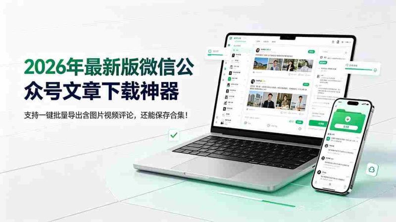 (19486期)2026年最新版微信公众号文章下载神器,支持一键批量导出含图片视频评论,还能保存合集!-湘创网
