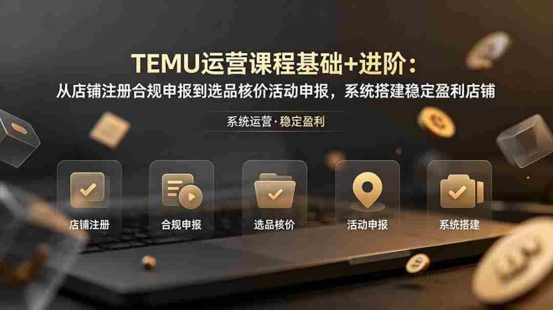 (19081期)TEMU运营课程(基础+进阶):从店铺注册合规申报到选品核价活动申报,系统搭建稳定盈利店铺-湘创网