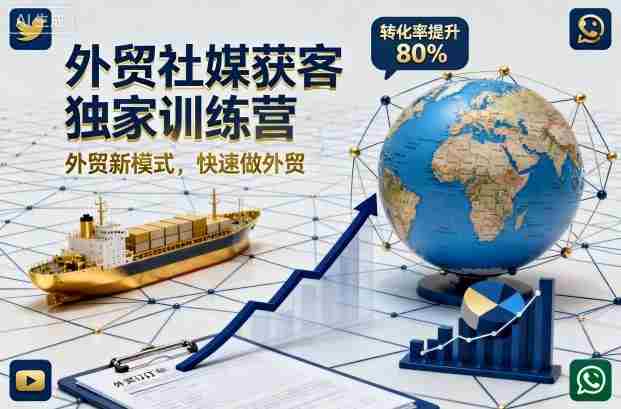 外贸社媒获客独家训练营,外贸新模式,快速做外贸(更新26年07月27日)-湘创网