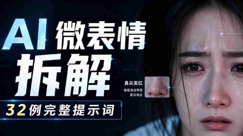 (19629期)AI微表情拆解提示词合集,精准调控AI角色表情,告别塑料感、AI面瘫脸。-湘创网