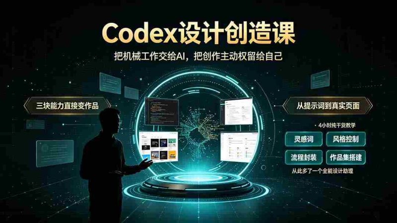 (19362期)Codex设计创造课-2期,小白也能掌握的Codex设计创造技巧,把机械工作交给AI,把创作主动权留给自己-湘创网