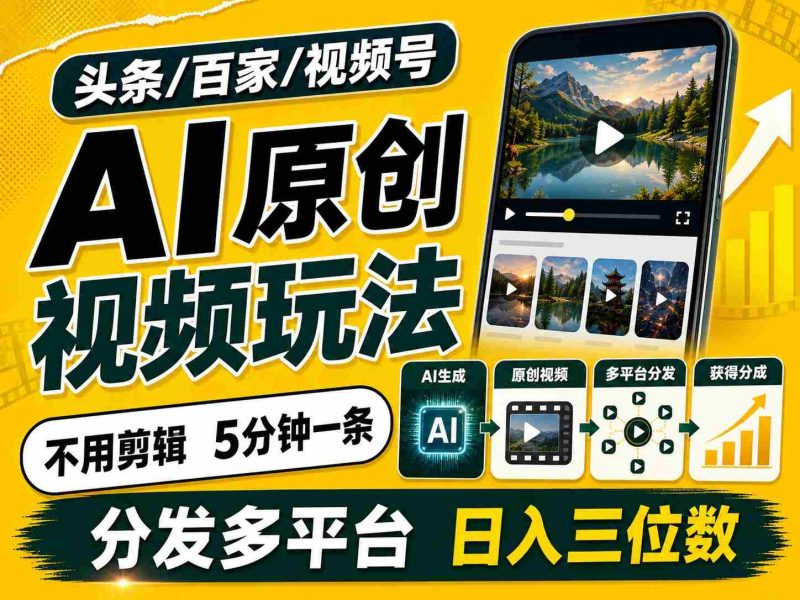 2026头条百家号升级玩法 5分钟一条原创视频 发多平台赚收-湘创网