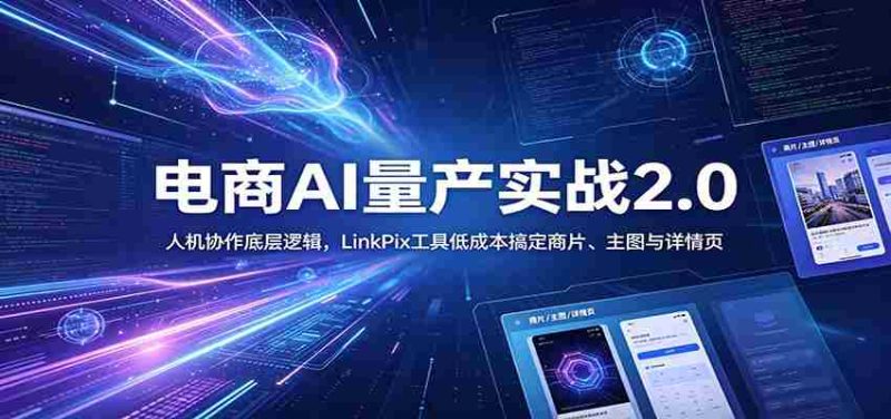 电商人AI量产实战2.0:人机协作底层逻辑,LinkPix工具低成本搞定商片、主图与详情页-湘创网