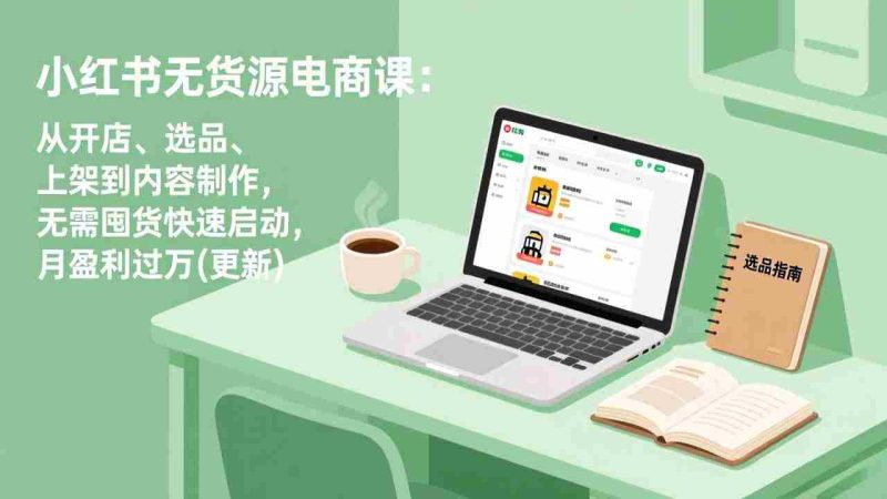 (19512期)小红书无货源电商课(7月更新):从开店、选品、上架到内容制作,无需囤货快速启动,月盈利过万-湘创网