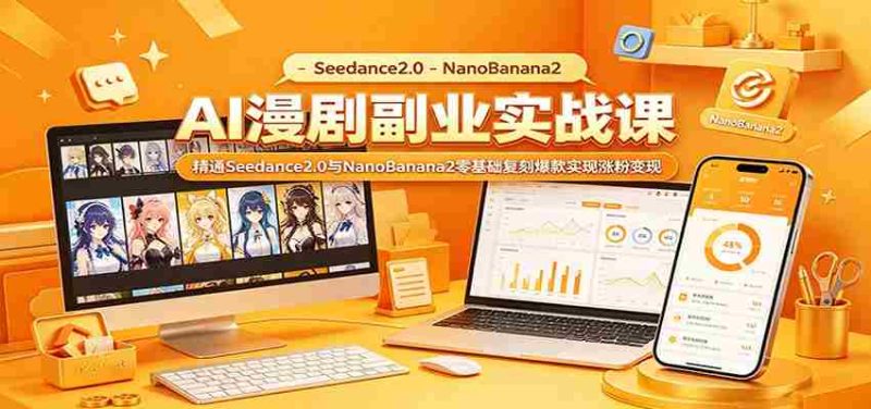 AI漫剧副业实战:Seedance2.0与NanoBanana2零基础复刻爆款实现涨粉变现-湘创网
