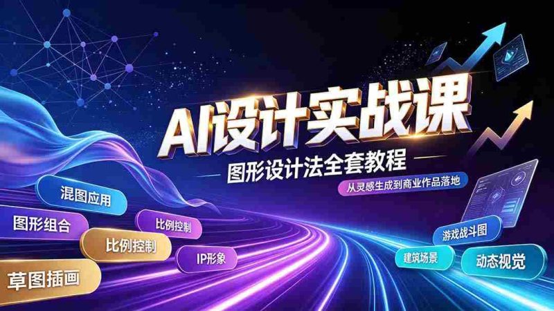 (19554期)AI设计实战课|图形设计法全套教程,解锁AI工作流技法,精通插画IP、建筑、游戏视觉创作-湘创网