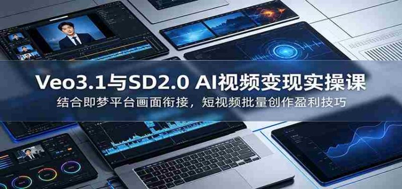 Veo3.1与SD2.0 AI视频变现实操课课:结合即梦平台画面衔接,短视频批量创作盈利技巧-湘创网