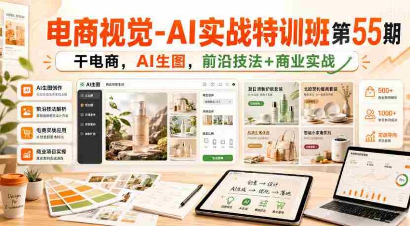 电商视觉-AI实战特训班第55期，干电商，AI生图，前沿技法+商业实战-湘创网