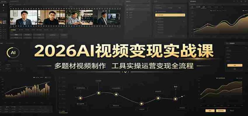 2026AI视频变现实战课:多题材视频制作,工具实操运营变现全流程-湘创网