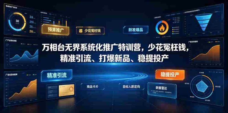 万相台无界系统化推广特训营VI0.0,少花冤枉钱,精准引流、打爆新品、稳提投产(全程录音+字幕)-湘创网