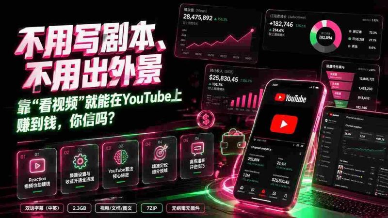 (19646期)不用写剧本、不用出外景——靠”看视频”就能在YouTube上赚到钱,你信吗?【原创双语字幕】-湘创网
