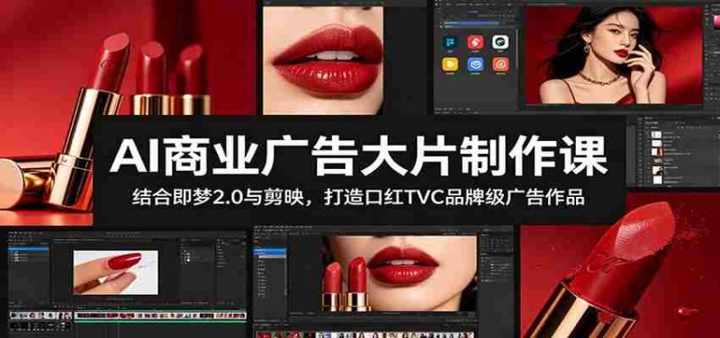 AI商业广告大片制作课:结合即梦2.0与剪映,打造口红TVC品牌级广告作品-湘创网