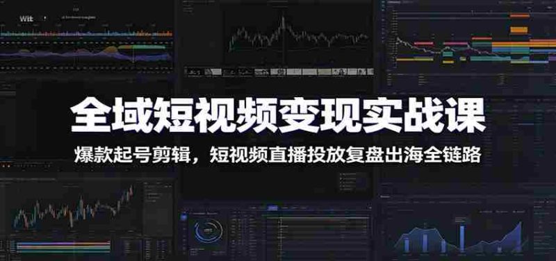 全域短视频变现实战课:爆款起号剪辑,短视频直播投放复盘出海全链路-湘创网