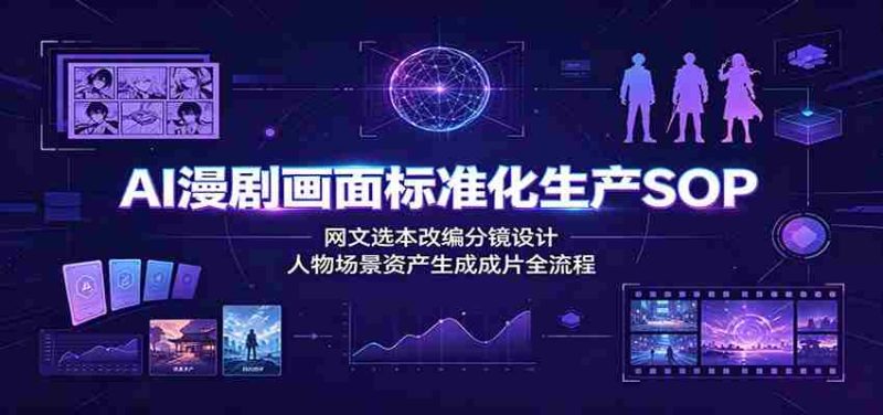 AI漫剧画面标准化生产SOP:网文选本改编分镜设计,人物场景资产生成成片全流程-湘创网