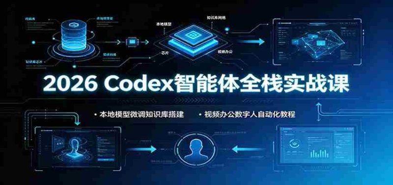 2026 Codex智能体全栈实战课:本地模型微调知识库搭建,视频办公数字人自动化教程-湘创网
