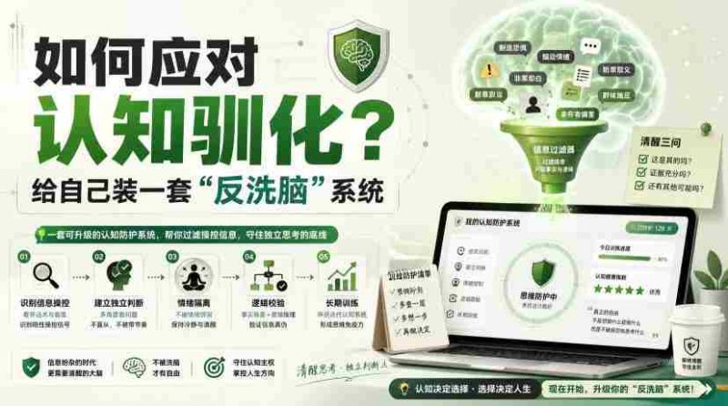 付费文章:如何应对认知驯化?给自己装一套“反洗脑”系统-湘创网