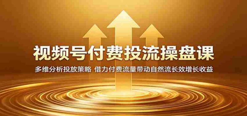 视频号付费投流操盘课:多维分析投放策略,借力付费流量带动自然流长效增长收益-湘创网
