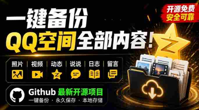 一键将你QQ空间全部内容备份下来！照片/视频/动态信息全存本地，Github最新开源项目QzoneArchive-湘创网