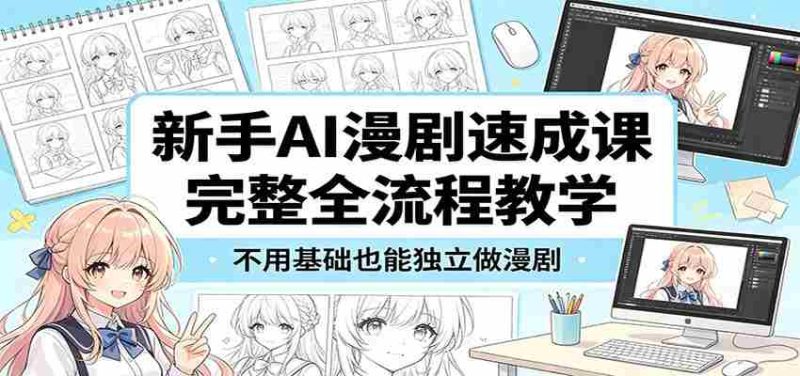 新手AI漫剧速成课：完整全流程教学，不用基础也能独立做漫剧-湘创网