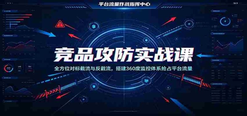 竞品攻防实战课：全方位对标截流与反截流，搭建360度监控体系抢占平台流量-湘创网