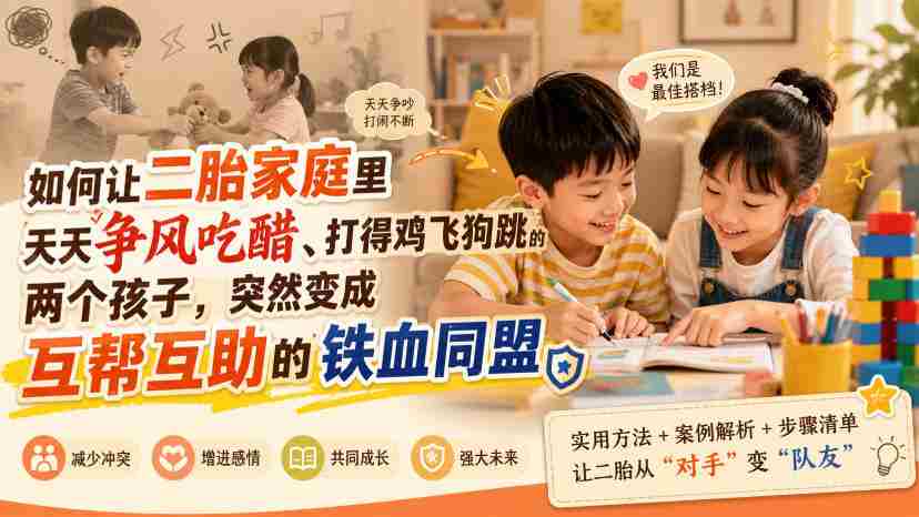 付费文章：如何让二胎家庭里天天争风吃醋、打得鸡飞狗跳的两个孩子，突然变成互帮互助的铁血同盟？-湘创网